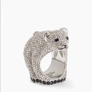 ♠️Kate Spade Polar Bear Arctic Friends Statement Ring Silver NWT